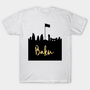 BAKU AZERBAIJAN DESIGNER SILHOUETTE SKYLINE ART T-Shirt